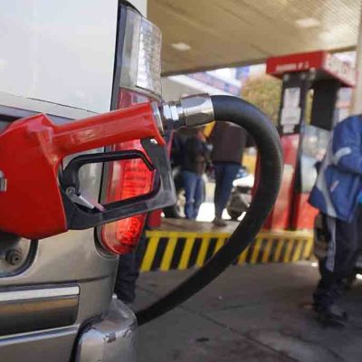 una estación de servicio en La Paz