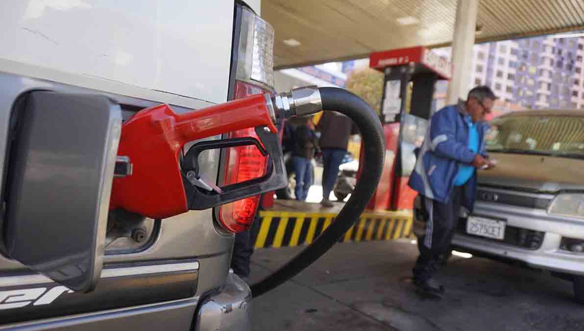 una estación de servicio en La Paz