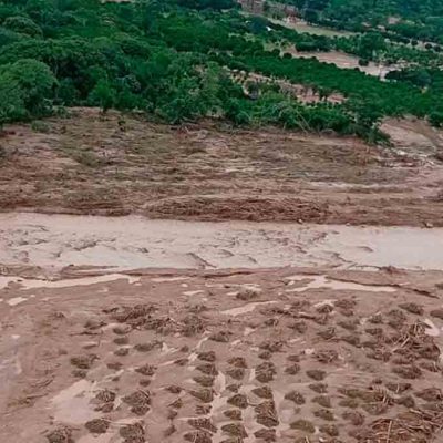 el desborde de ríos en Santa Cruz