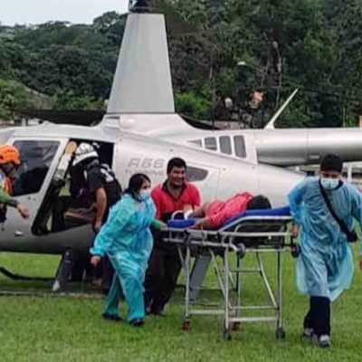uno de los heridos evacuados tras la riada en El Torno