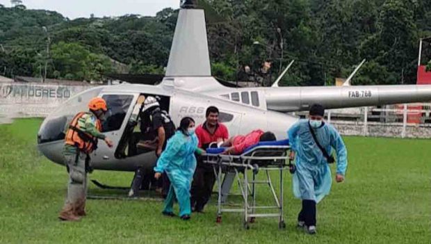 uno de los heridos evacuados tras la riada en El Torno