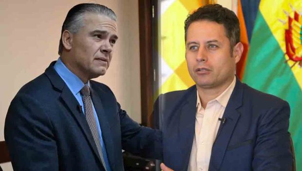 el viceministro Justiniano y el vicepresidente Edmand Lara