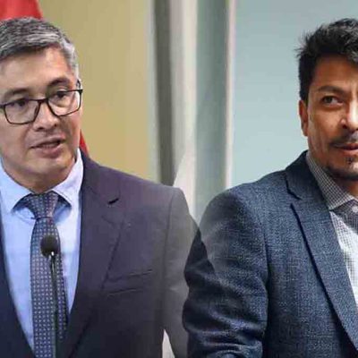 Los ministros Gabriel Espinoza y Fernando Aramayo