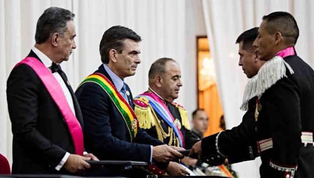 el presidente Rodrigo Paz en la graduación del Comando del Estado Mayor en Cochabamba