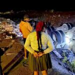 el camión volcado en El Sillar