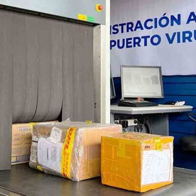 punto de control de la Aduana en el aeropuerto de Viru Viru