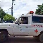 la ambulancia que fue a socorrer a los heridos del accidente
