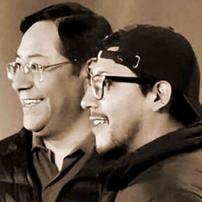 Luis Arce junto a su hijo Rafael