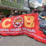 marcha de protesta de la COB en La Paz
