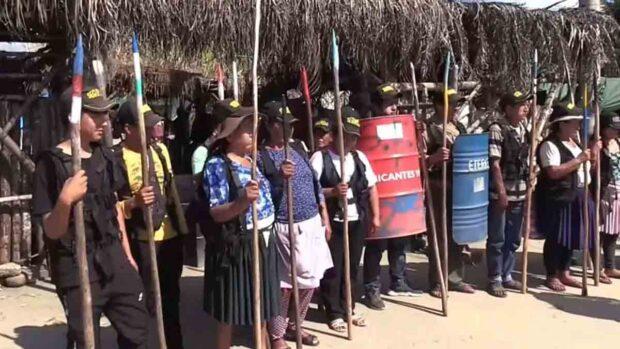 cocaleros que resguardan a Evo Morales en el Chapare