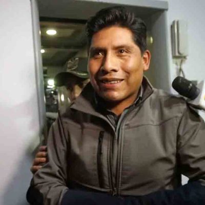 Franklin Flores en dependencias de la Felcc de La Paz