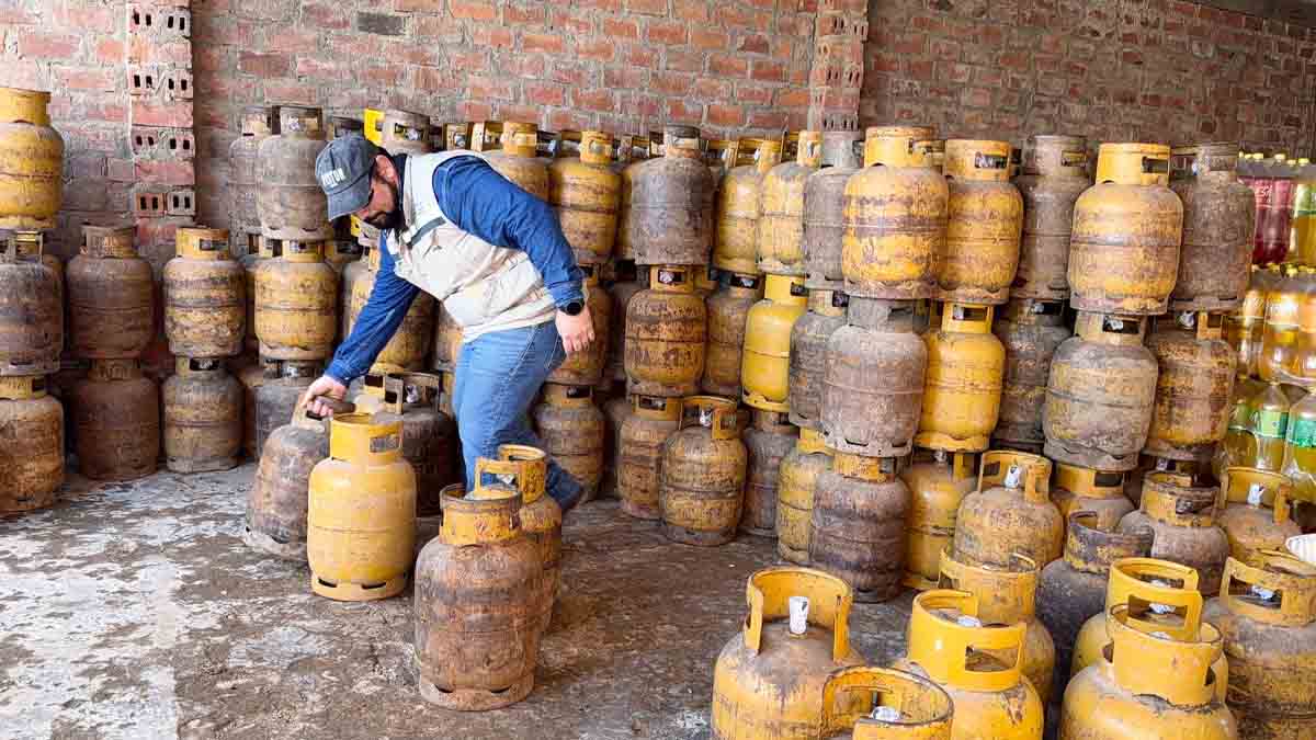 garrafas de GLP acopiadas en una vivienda