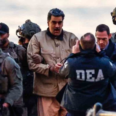 Nicolás Maduro rodeado por agentes de la DEA