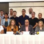 conferencia de prensa de las autoridades del Órgano Electoral en Santa Cruz