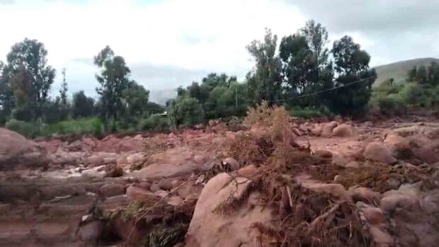 los daños ocasionados por el desborde del río Viloma