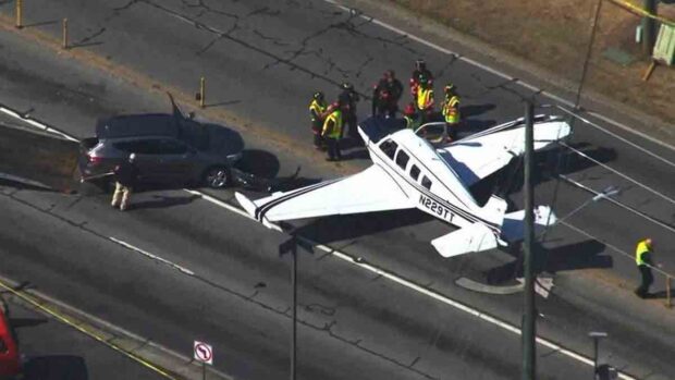avioneta aterriza en Georgia