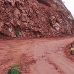 El lugar donde se produjo el derrumbe en la ruta Entre Ríos–Palos Blancos