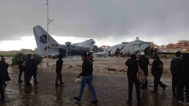 el avión Hércules C-130 que se siniestró en El Alto