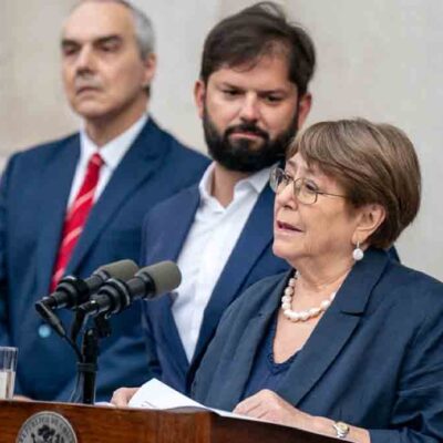 Michelle Bachelet en la presentación de su candidatura