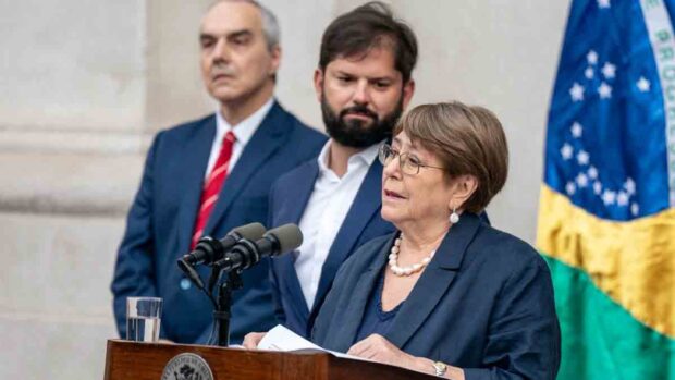 Michelle Bachelet en la presentación de su candidatura