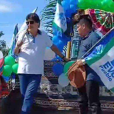 Evo Morales en un acto político en Chimoré