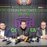 autoridades de la Fiscalía de La Paz en conferencia de prensa