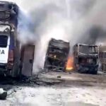 los buses que se incendiaron