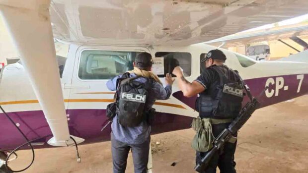 una de las avionetas intervenidas por la Felcn