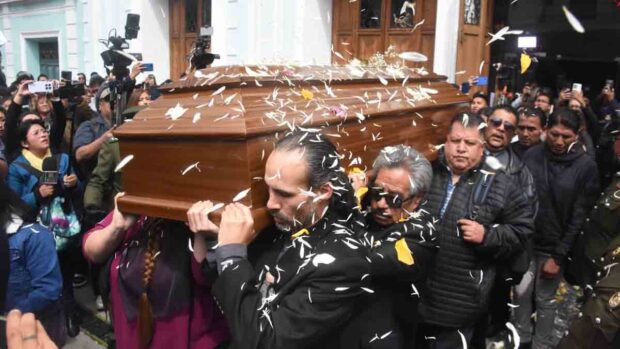 el sepelio de David Santalla en La Paz