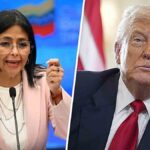 Delcy Rodríguez y Donald Trump