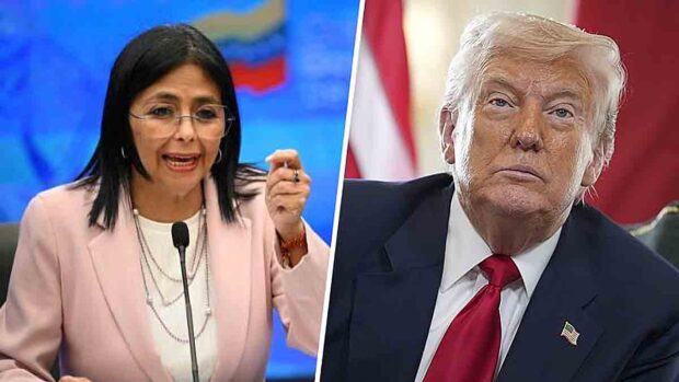 Delcy Rodríguez y Donald Trump
