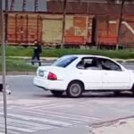 el vehículo robado por los atracadores