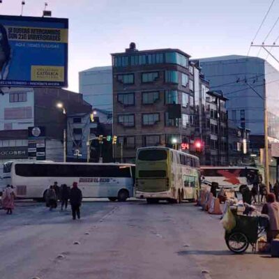 uno de los puntos de bloque en La Paz