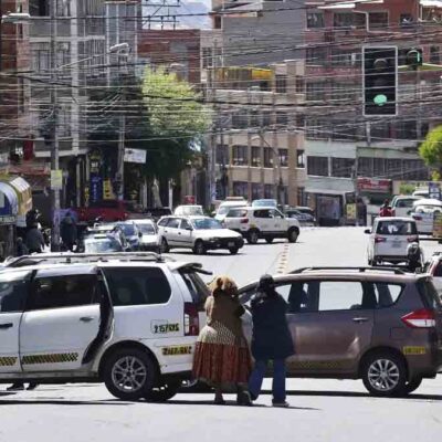 bloqueo del transporte en La Paz