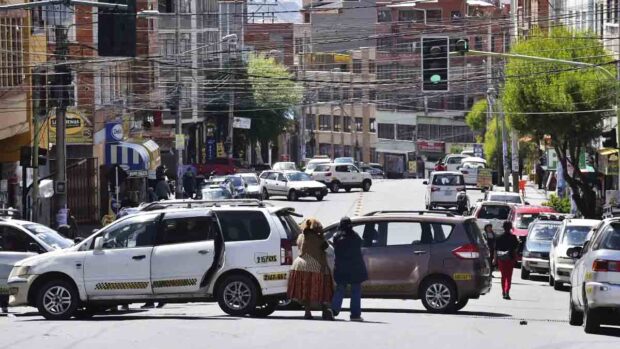 bloqueo del transporte en La Paz