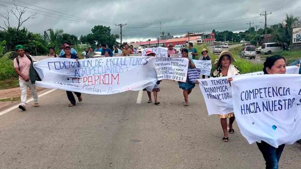 productores de soya y arroz bloquean en el norte de Santa Cruz