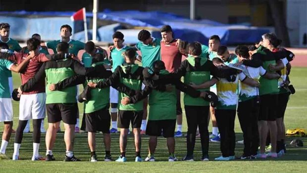 los jugadores de la Selección Boliviana en su último entrenamiento