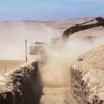 una de las zanjas que cava Chile en la frontera con Bolivia