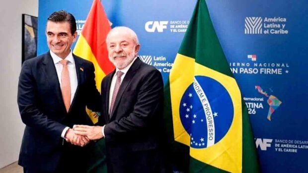 los presidentes Rodrigo Paz y Luis Inacio Lula Da Silva