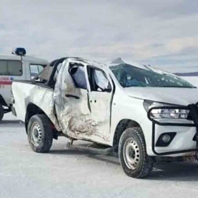uno de los vehículos accidentados