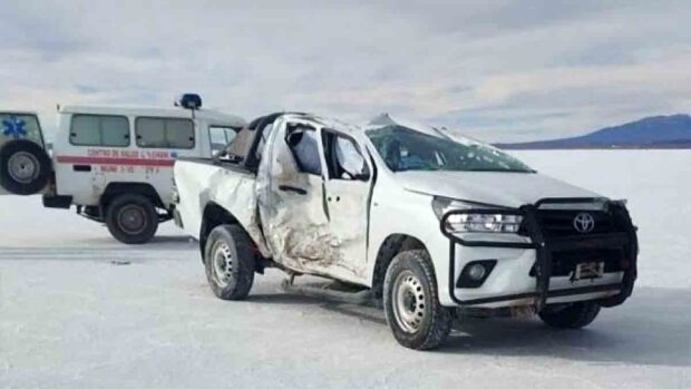 uno de los vehículos accidentados