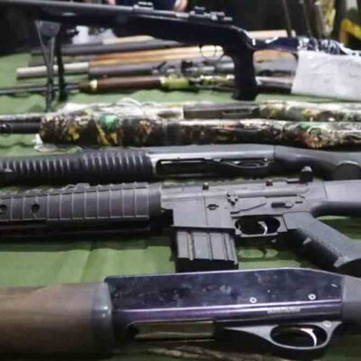 las armas incautadas por la Policía
