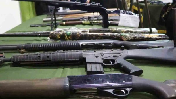 las armas incautadas por la Policía