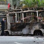 el vehículo donde se produjo la explosión
