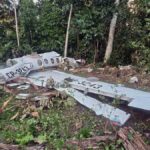 los restos del avión que cayó en el Tipnis