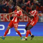 El colombiano Luis Díaz festeja su gol, que significó la clasificación del Bayern Múnich a las semifinales de la Champions League