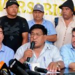 el ministro Zamora, el dirigente de los choferes y el presidente de la ABC