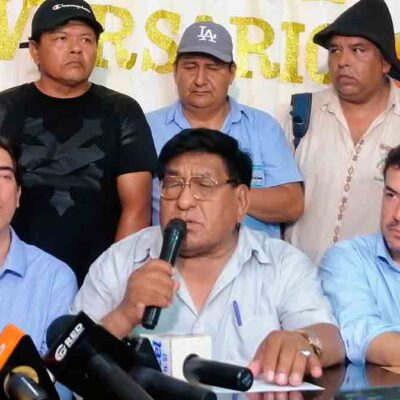 el ministro Zamora, el dirigente de los choferes y el presidente de la ABC