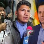 Evo Morales, René Yahuasi y Edmand Lara