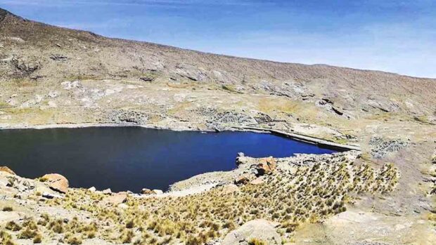 una de las lagunas afectadas por la contaminación minera